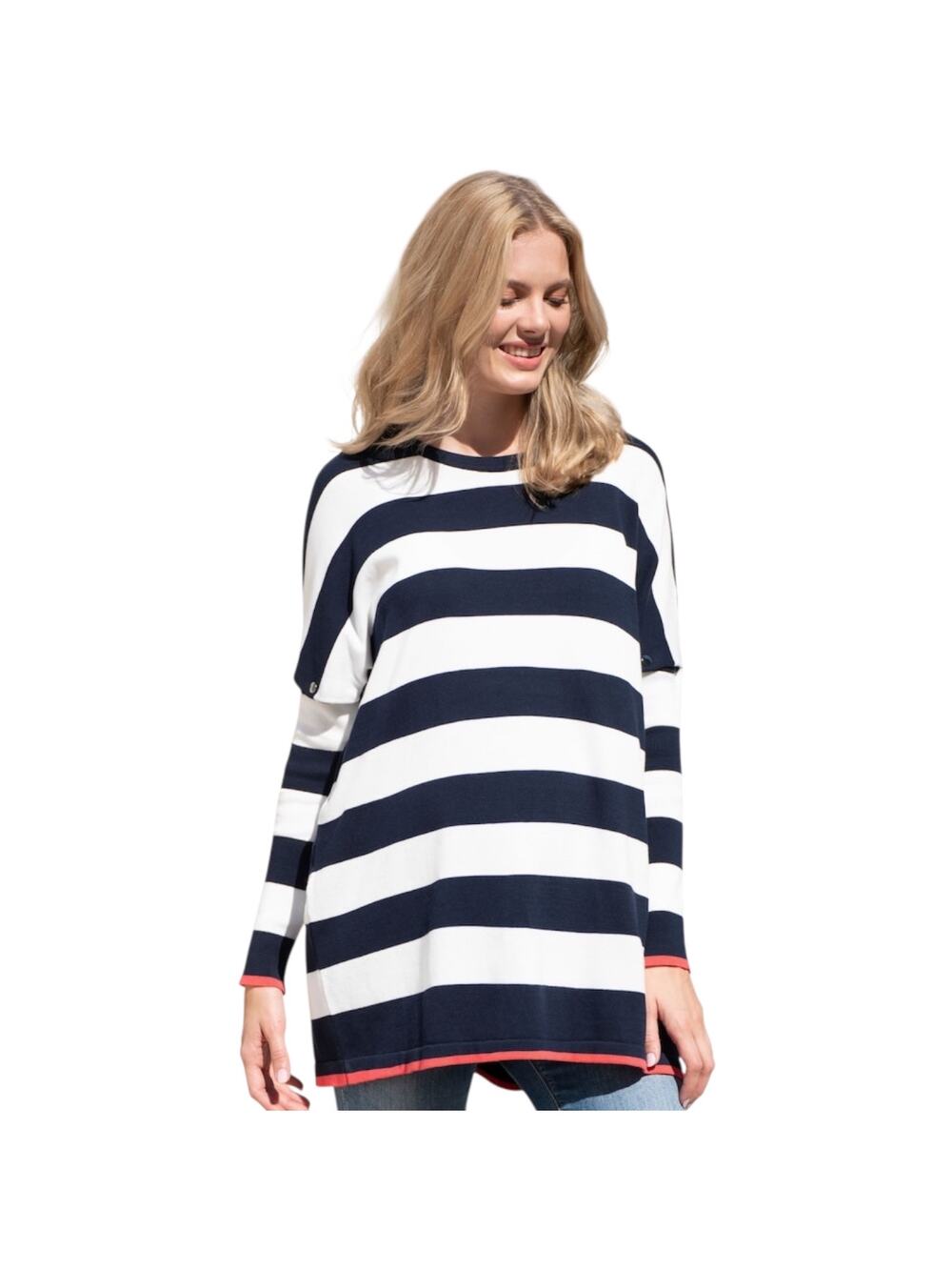 Seraphine Ezra Navy Stripe Nursing Maternity Sweater NWT Size L